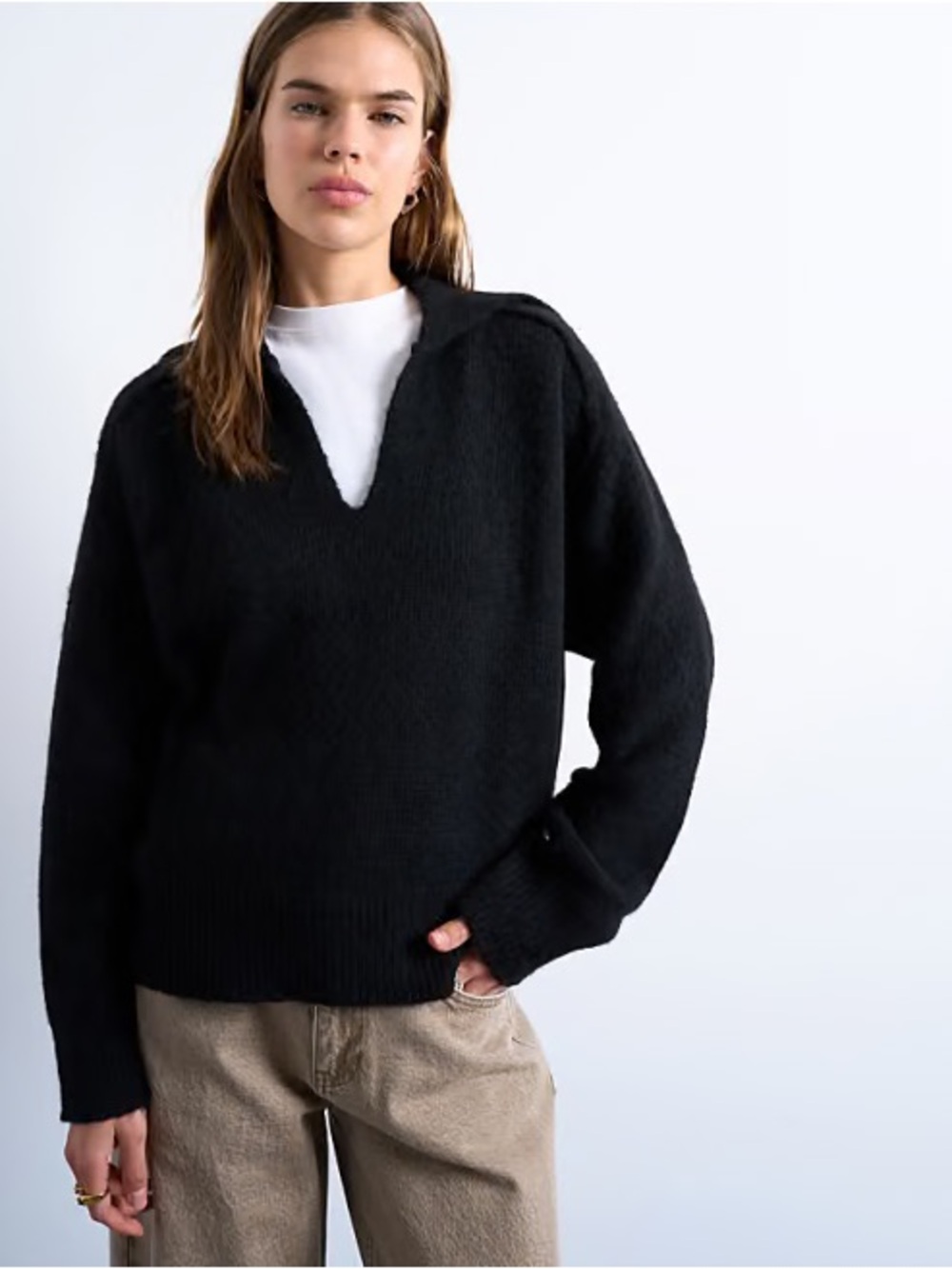 Top Shop Collar Women's Pull Over Sweatshirt